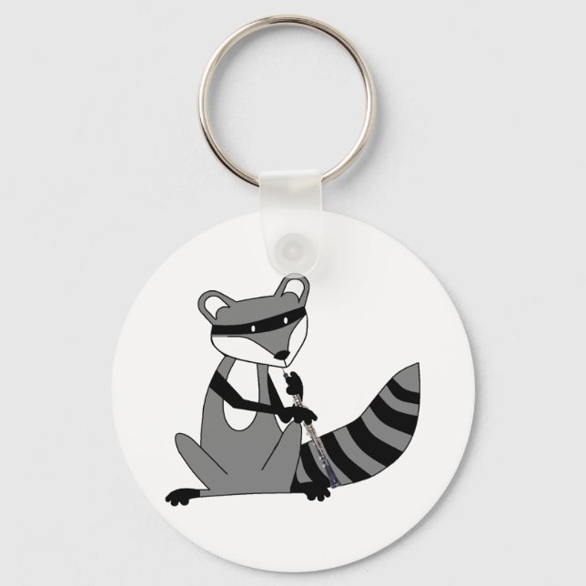 Porte-clés Raccoon Jouer l'Oboe (Recto)