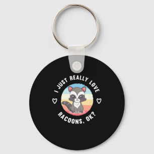 Porte-clés Raccoon Lover J'Aime Vraiment Les Raccoons