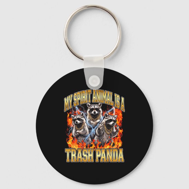 Porte-clés Raccoon My Srit Animal Is A Trash Panda Funny Boot (Recto)