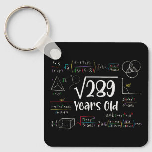Porte-clés Racine carré de 289 17e anniversaire 17 ans Cadeau
