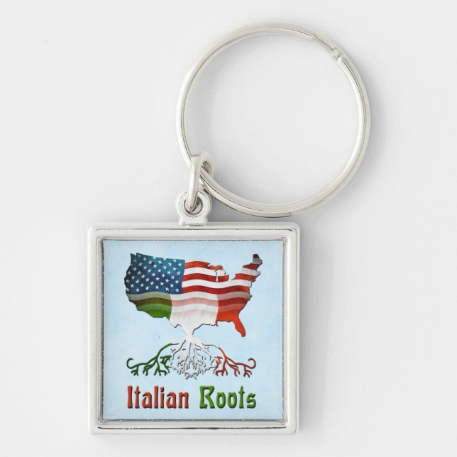 Porte-clés Racines italiennes américaines (Devant)