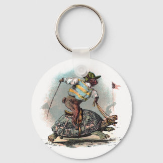 Porte-clés Racing Rabbit Riding Tortoise