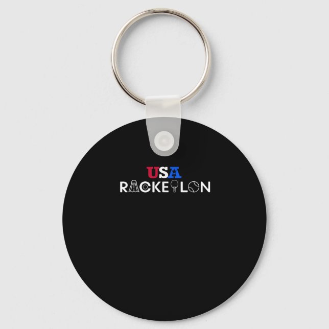 Porte-clés Racketlon Usa - Tennis de Table Badminton Squash T (Recto)