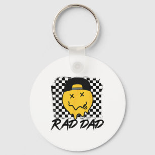 Porte-clés Rad Papa Drôle À damiers Père #39 ; s Jour Sourire