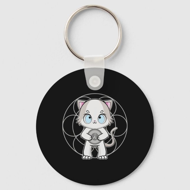 Porte-clés Ragdoll Chat Anime Kitten Dyslexie Sensibilisation (Recto)