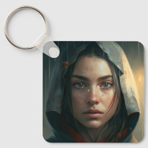Porte-clés Rain hood girl