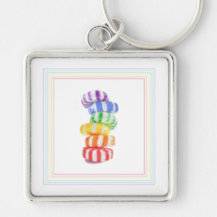 Porte-clés RAINBOW CANDY Premium Carré Porte - clé