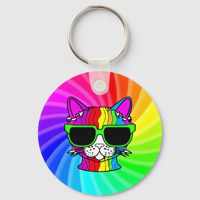 Porte-clés Rainbow Cat Twirl (Recto)