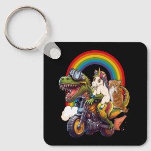 Porte-clés Rainbow Cat Unicorn Dinosaur T Rex Kitten Lover Sp