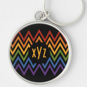 Porte-clés Rainbow Chevron Motif porte - clés personnalisés