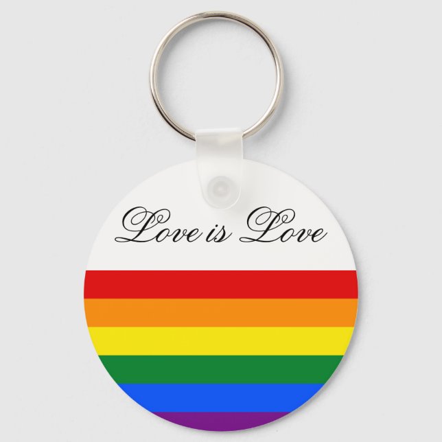 Porte-clés Rainbow Flag Gay pride LGBT Love is Love (Recto)