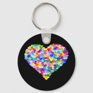 Porte-clés Rainbow Heart Confetti