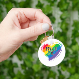 Porte-clés Rainbow Heart Flag Fier papa LGBT Gay pride Mois