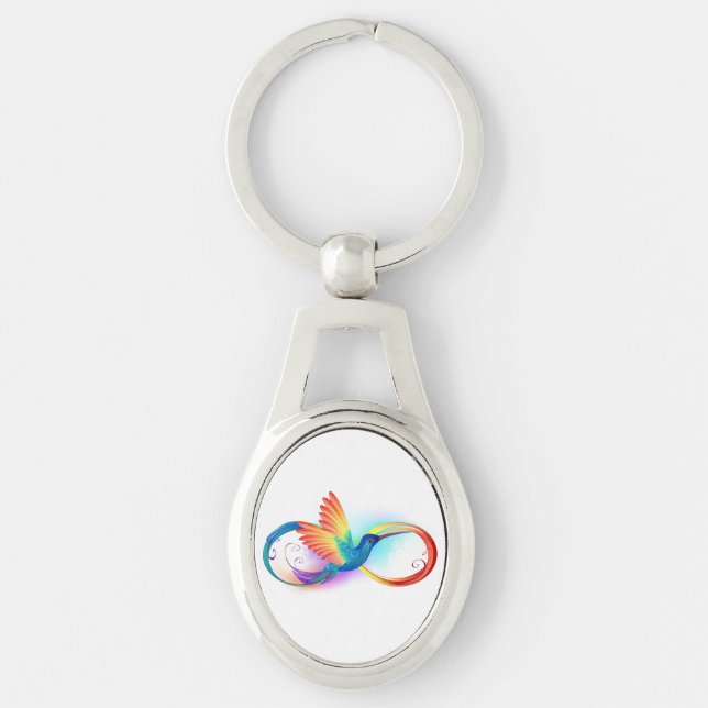 Porte-clés Rainbow Hummingbird with Infinity symbol (Devant)