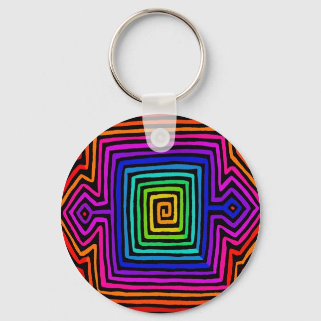 Porte-clés Rainbow Kuna Indian Mola (Recto)