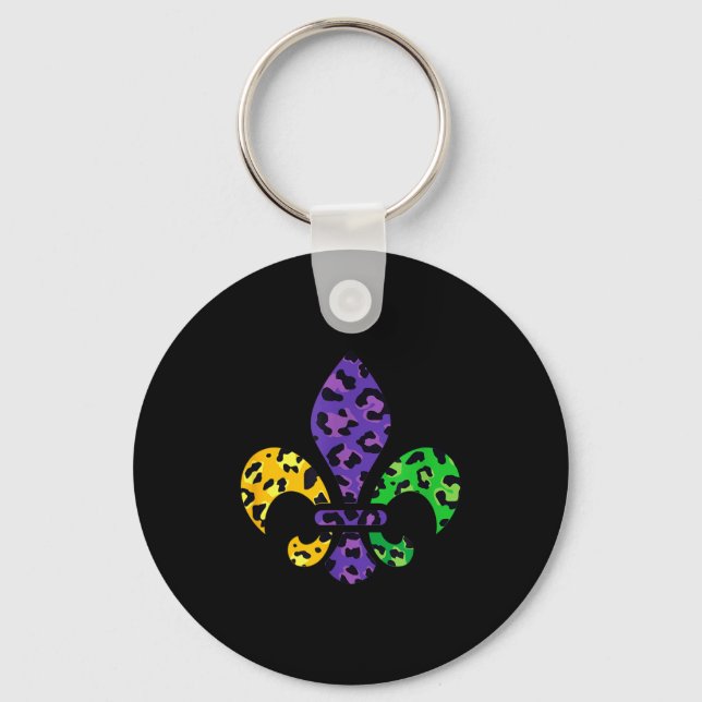 Porte-clés Rainbow Leopard Mardi Gras Fleur De Lis Us New Orl (Recto)