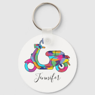 Porte-clés Rainbow Motor Scooter Moped Personalized