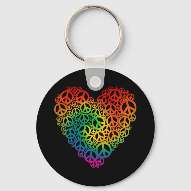 Porte-clés Rainbow Peace Heart (Recto)