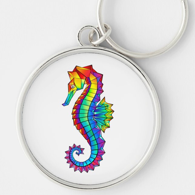 Porte-clés Rainbow Polygonal Seahorse (Devant)