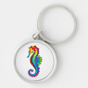 Porte-clés Rainbow Polygonal Seahorse