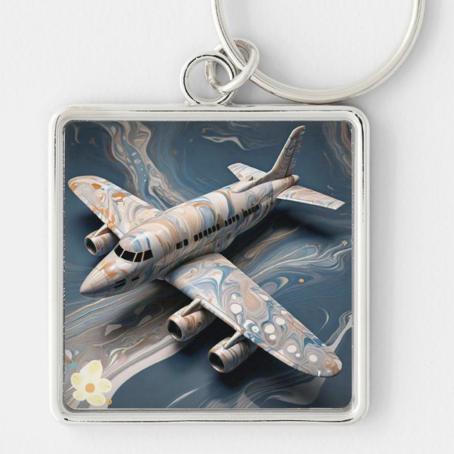Porte-clés "Rainbow Radiance : The Marble Airliner" (Devant)