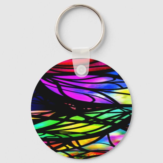 Porte-clés Rainbow Stained Glass Colorful Fancy Fun (Recto)