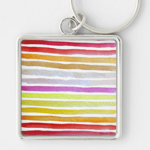 Porte-clés Rainbow stripes cute watercolor