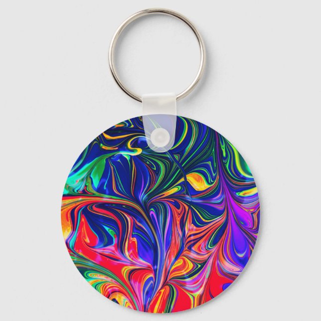 Porte-clés Rainbow Swirl Trippy Glow Stick (Recto)