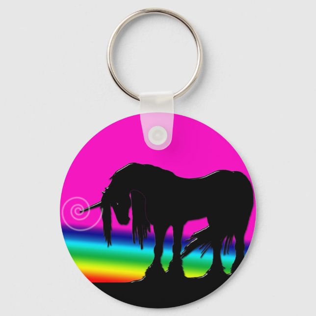 Porte-clés Rainbow Unicorn Party (Recto)