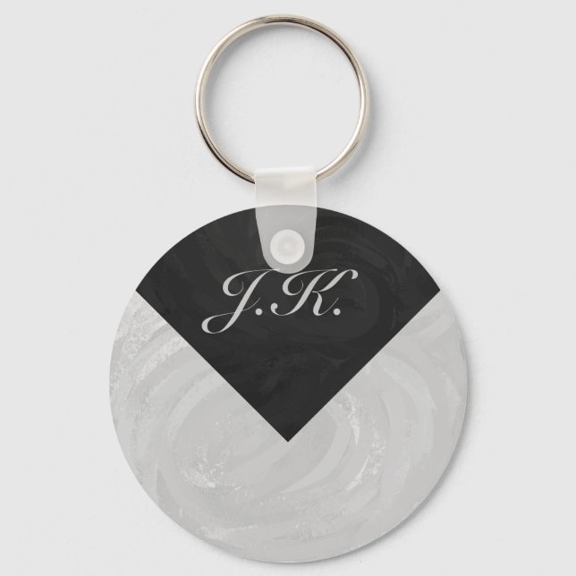 Porte-clés Rainy Sky Grey et le Monogramme noir (Recto)