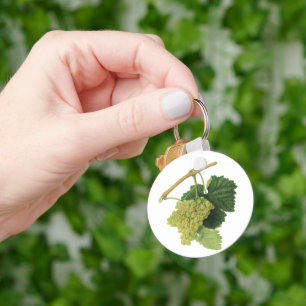 Porte-clés Raisins de vin blanc sur la vigne, fruits alimenta