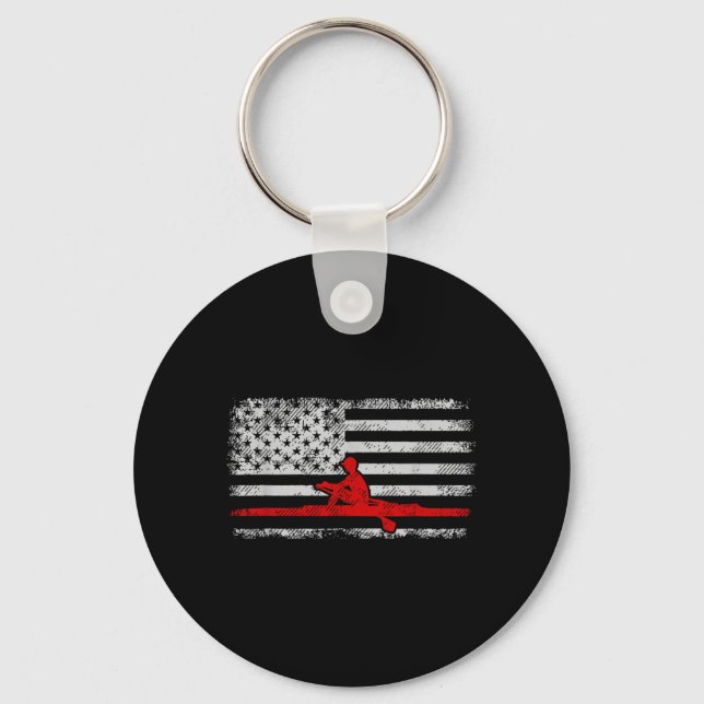 Porte-clés Rameur au drapeau américain (Recto)