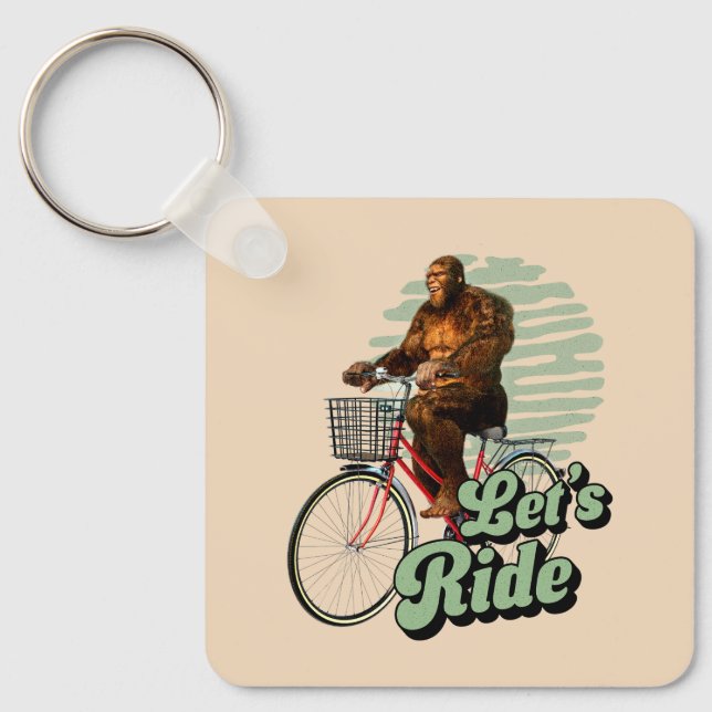 Porte-clés Randonnée à vélo dans la forêt de Sasquatch (Recto)