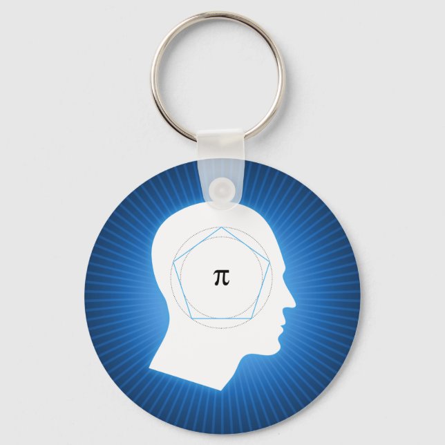 Porte-clés Rapprochement de Pi par Archimède Bleu (Recto)