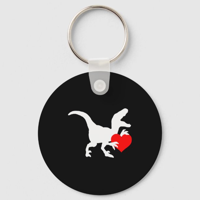 Porte-clés Raptor Love Valentines Day Gift Dino Raptor Heart  (Recto)
