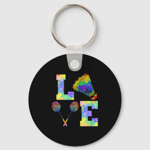 Porte-clés Raquette de badminton coups de sport Amour