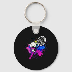 Porte-clés Raquette de navette colorée _ Joueur Badminton