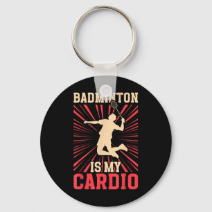 Porte-clés Raquette Volant Badminton Est Mon Cardio Birdie