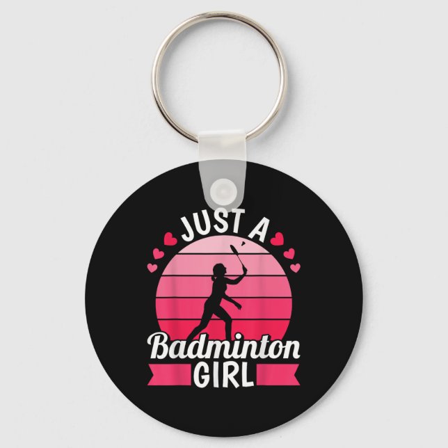 Porte-clés Raquette Volant de badminton - Raquette Juste Un B (Recto)