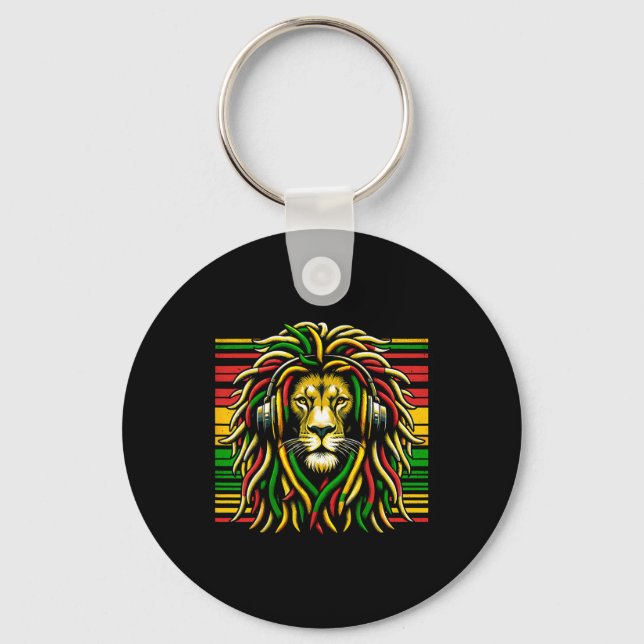 Porte-clés Rasta Raggae Jamaïque Lion Of Judah (Recto)