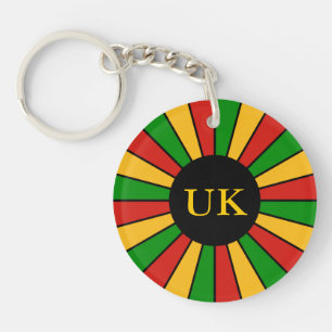 Porte-clés RASTAFARI BOUTON DRAGON RAYS + votre signe ou votr