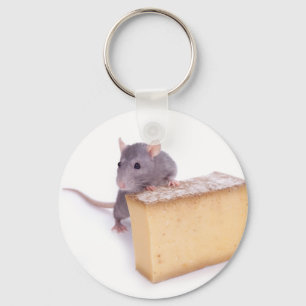 Porte-clés rat avec du fromage