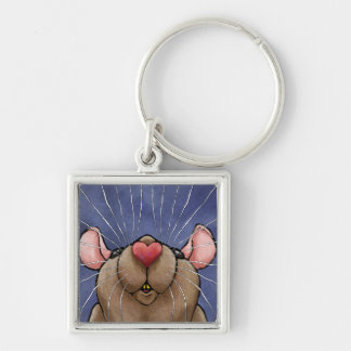Porte-clés rat mignon coeur