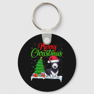 Porte-clés Rat Terrier Chien Noël Lumières Arbre de Noël Drôl