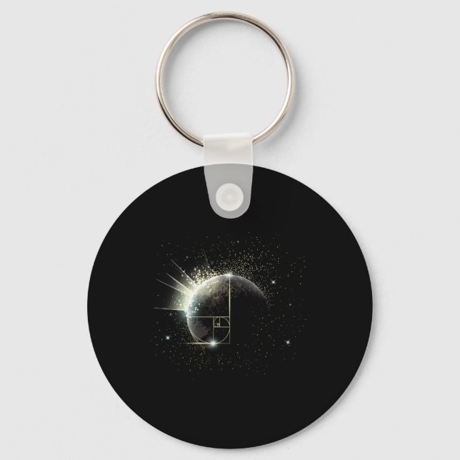 Porte-clés Ratio d'Or Fibonacci Prof de Maths Spirale Espace  (Recto)