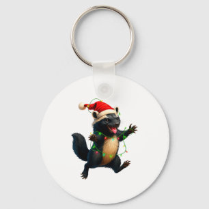 Porte-clés Raton Laveur Arbre Xmas Lumières Père Noël Raton L