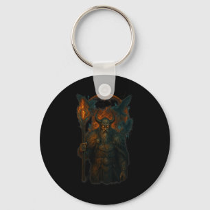 Porte-clés Raven Viking Halloween Design Norse Sorcerer Moon