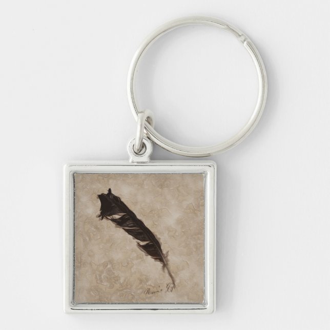 Porte-clés Raven's Feather Bird-lover Crow design (Devant)