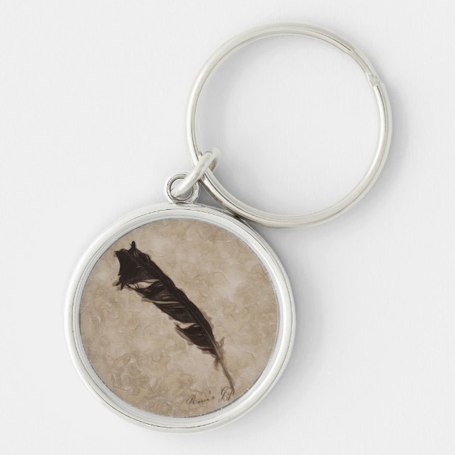 Porte-clés Raven's Feather Bird-lover Crow design (Devant)