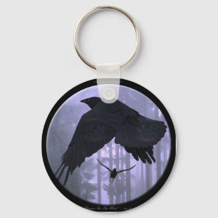 Porte-clés "RAVENS IN THE MIST" Imaginaire Art Chaîne clé